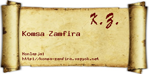 Komsa Zamfira névjegykártya